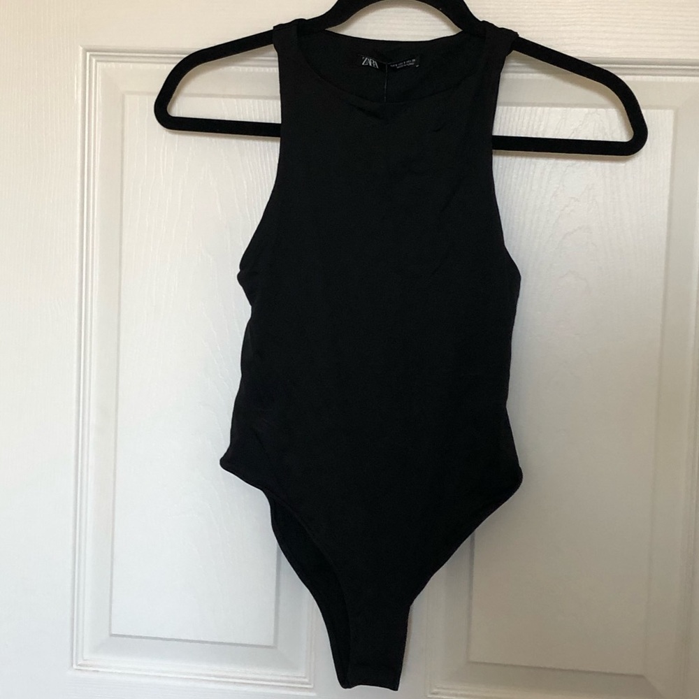 Zara Black Sleeveless Bodysuit